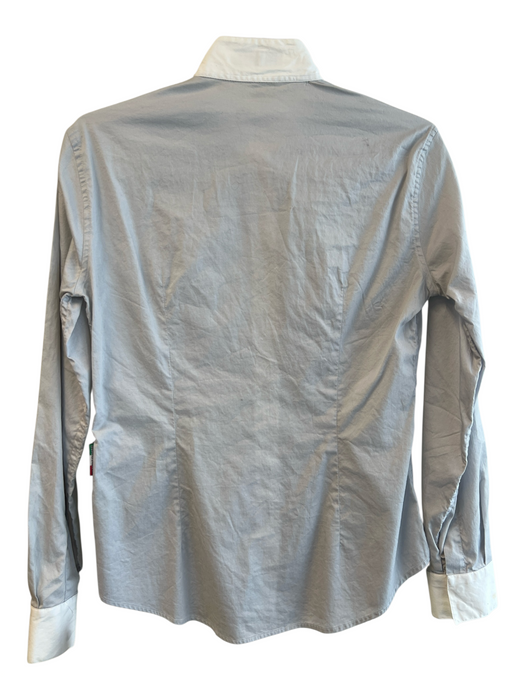 Alessandro Albanese Size Medium Gray & White No Fabric Tag stand collar Top Gray & White / Medium