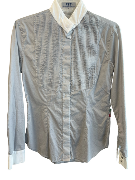 Alessandro Albanese Size Medium Gray & White No Fabric Tag stand collar Top Gray & White / Medium
