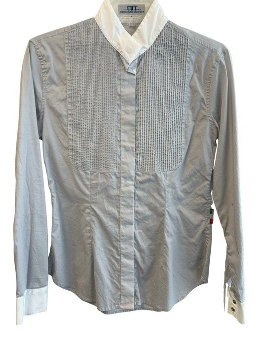 Alessandro Albanese Size Medium Gray & White No Fabric Tag stand collar Top Gray & White / Medium