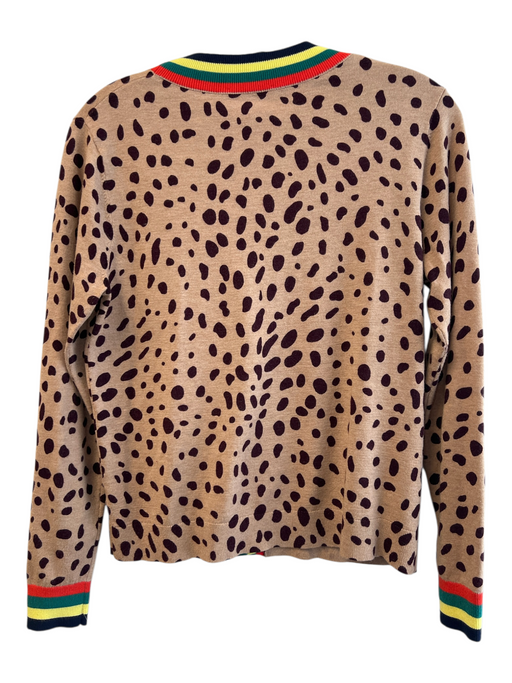 J. Society Size S Brown, Black & Multi Viscose Animal Print Long Sleeve Sweater Brown, Black & Multi / S