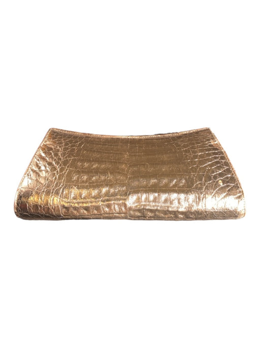 Nancy Gonzalez Rose Gold Crocodile Magnetic Closure Clutch Rectangle Bag Rose Gold / S