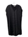 Vince Size 4 Black Polyester Shift V Neck Contrast Stitching short sleeve Dress Black / 4