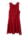 Parker Size S Red Cotton Blend Round Neck Sleeveless Back Zip Lace Overlay Dress Red / S