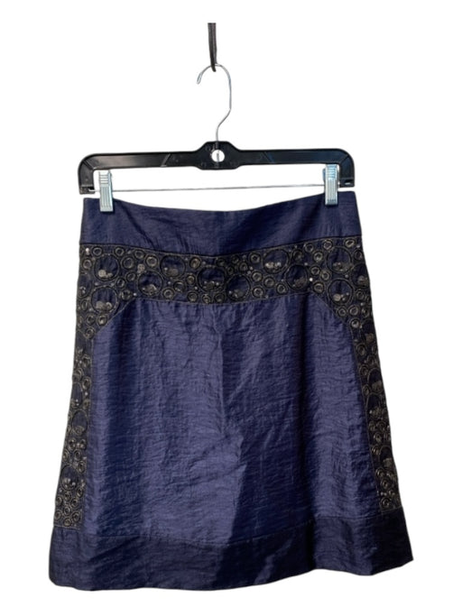 Signette Size Est S Navy Missing Fabric Tag Back Zip High Rise mesh detail Skirt Navy / Est S