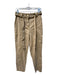 Joie Size Small Khaki Cotton Blend High Rise zip fly Belted Straight Leg Pants Khaki / Small