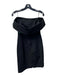 Lafayette Size 4 Black Viscose Fitted Off the Shoulder Back Slit Midi Dress Black / 4