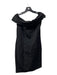 Lafayette Size 4 Black Viscose Fitted Off the Shoulder Back Slit Midi Dress Black / 4