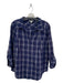 Joie Size S Navy & white Cotton Collared Long Sleeve Button Up plaid Top Navy & white / S