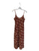 Corey lynn calter Size M Maroon & Yellow Polyester V Neck Spaghetti Strap Dress Maroon & Yellow / M