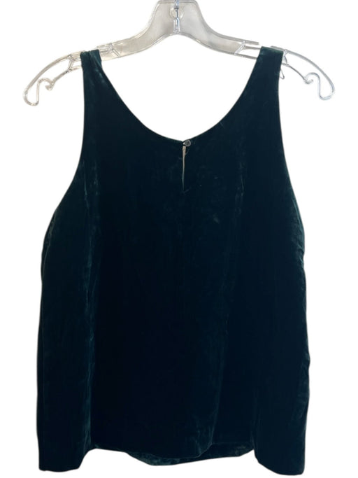 J Crew Size 0 Emerald Green Viscose Scoop Neck Sleeveless Tank Top Velvet Top Emerald Green / 0