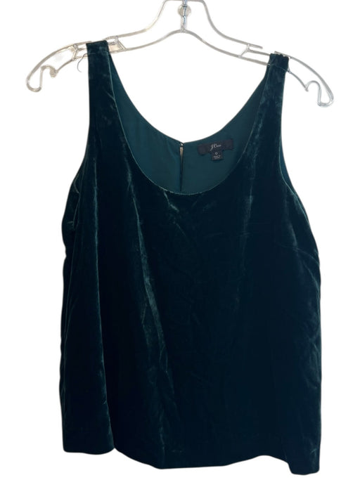 J Crew Size 0 Emerald Green Viscose Scoop Neck Sleeveless Tank Top Velvet Top Emerald Green / 0