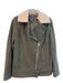 Ana Size XS Forest Green Wool Blend Asymetric Zipper Lapel Collar Detail Jacket Forest Green / XS
