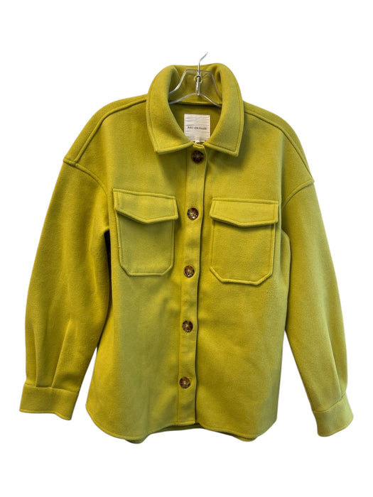 Avec Les Filles Size S Olive Green Polyester Blend Collared Button Down Jacket Olive Green / S