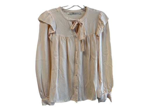 Marie Oliver Size XS Powder Pink No Fabric Tag Tie V Neck Ruffle Detail Top Powder Pink / XS