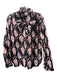 Le Bazar Coastal Size Est M/L Black & Multi Cotton Long Sleeve Tiger Print Top Black & Multi / Est M/L