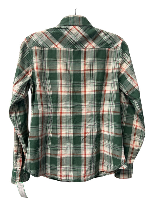 Kayce Hughes Size 0 Green Multi Cotton Plaid Long Sleeve Button Front Top Green Multi / 0