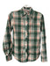 Kayce Hughes Size 0 Green Multi Cotton Plaid Long Sleeve Button Front Top Green Multi / 0