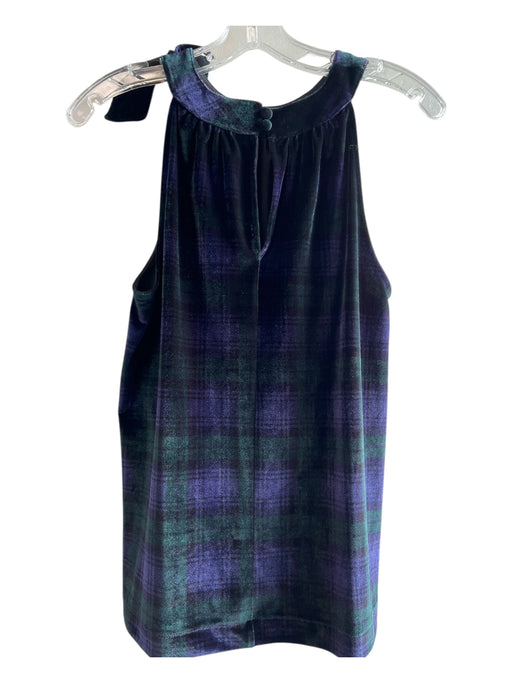 Vineyard vines Size Small Green & Purple Polyester Blend Plaid Sleeveless Top Green & Purple / Small