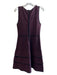 Parker Size Small Maroon Rayon Blend Round Neck Sleeveless Trim Back Zip Dress Maroon / Small