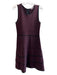 Parker Size Small Maroon Rayon Blend Round Neck Sleeveless Trim Back Zip Dress Maroon / Small