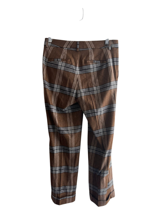 Mariella by GMS Size 40 Brown, Black & White Viscose & wool Plaid Zip Fly Pants Brown, Black & White / 40