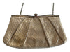 Judith Leiber Pale Yellow Snakeskin Gold hardware Chain Clutch Bag Pale Yellow / Small