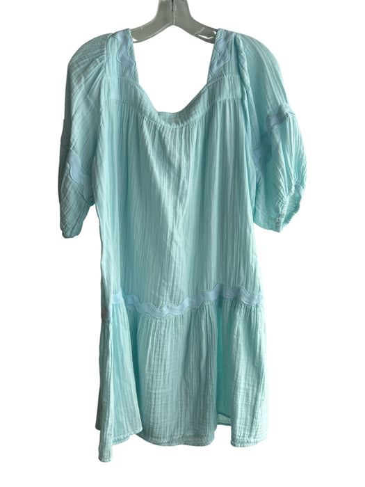 Stark X Size S Baby Blue Cotton Square Neck Short Sleeve A Line Dress Baby Blue / S