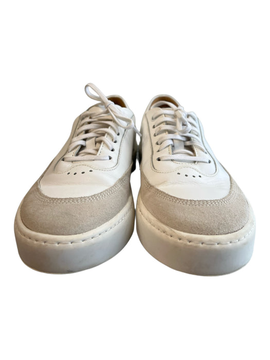 Jack Erwin Shoe Size 6.5 White Leather Suede Detail Almond Toe Lace Up Shoes White / 6.5