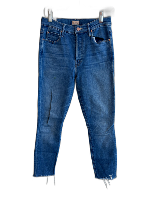 Mother Size 27 Medium Wash Cotton High Rise Button Fly 5 Pocket Skinny Jeans Medium Wash / 27