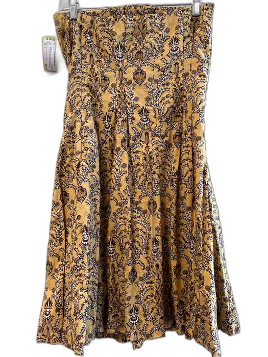 Plenty by Tracy Reese Size 6 Yellow & Brown Cotton Strapless Side Zip Dress Yellow & Brown / 6