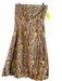 Plenty by Tracy Reese Size 6 Yellow & Brown Cotton Strapless Side Zip Dress Yellow & Brown / 6