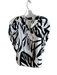 Christian Siriano Size S Black & White Linen & Rayon Tie V Neck 1/2 Sleeve Top Black & White / S