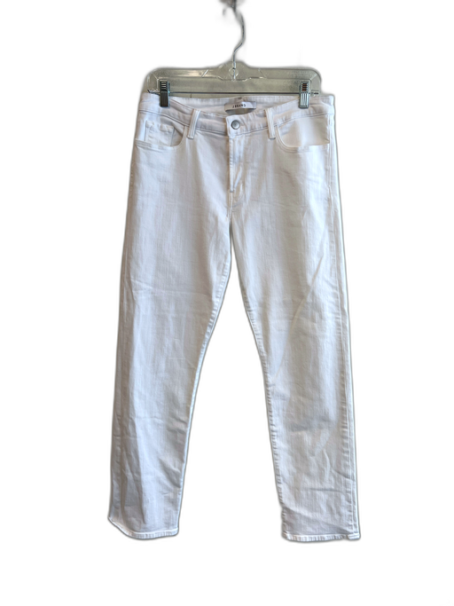 J Brand Size 31 White Cotton Blend Mid Rise Zip Fly 5 Pocket Straight Jeans White / 31