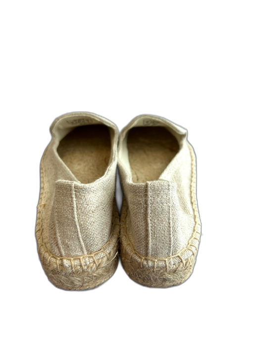 Soludos Shoe Size 7 Beige Canvas Espadrille Round Toe Embroidered Animals Shoes Beige / 7