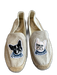 Soludos Shoe Size 7 Beige Canvas Espadrille Round Toe Embroidered Animals Shoes Beige / 7