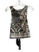 Free People Size XS Brown & Cream Linen Cotton Blend Sleeveless Tie Back Top Brown & Cream / XS