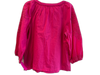 Trina Turk Size M Raspberry Cotton & Acetate Tie V Neck Long Sleeve Top Raspberry / M