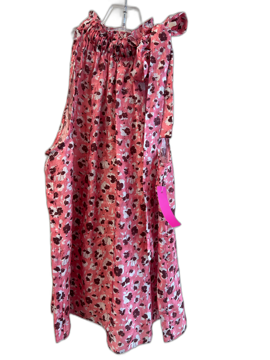 Ramy Brook Size S Pink Silk & Nylon Tie Halter Sleeveless Floral Top Pink / S