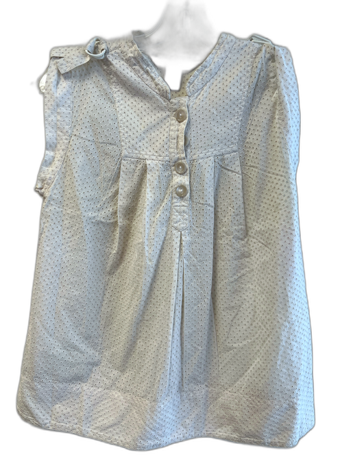 Marc By Marc Jacobs Size S Ivory No Fabric Tag Round Neck 1/2 Button Eyelet Top Ivory / S