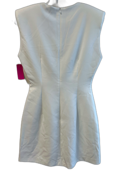 Zara Size S White Polyester Blend Round Neck Back Zip Sleeveless Dress White / S