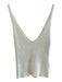 Line & Dot Size XS Creme Rayon Blend Ribbed Sleeveless V Neck Top Creme / XS