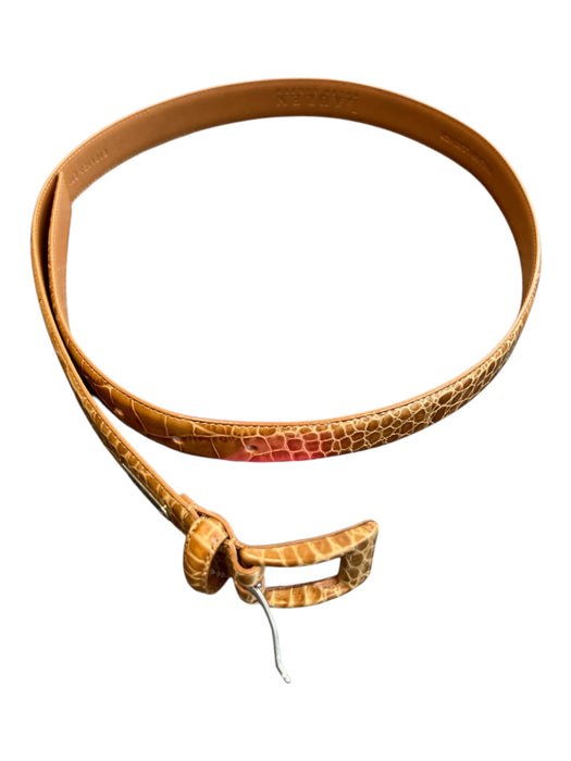 Lauren Ralph Lauren Brown Leather Animal Skin Adjustable silver hardware Belts Brown / M
