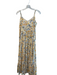 Joie Size 6 Yellow & Blue Cotton Blend Floral Adjustable spaghetti straps Dress Yellow & Blue / 6