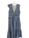By Anthropologie Size Medium Blue & White Cotton Lined Gingham V Neck Dress Blue & White / Medium