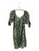 Nanette Lepore Size 8 Green, Blue & Black Silk Off Shoulder All Over Print Dress Green, Blue & Black / 8