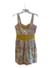 Lauren Moffatt Size 4 Pink, Brown & Gold Linen Abstract Print Sleeveless Dress Pink, Brown & Gold / 4