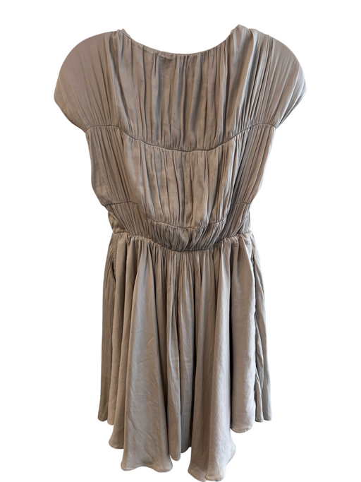 Do & Be Size Small Light taupe Polyester V Neck Gathered Lined Pockets Dress Light taupe / Small
