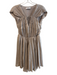 Do & Be Size Small Light taupe Polyester V Neck Gathered Lined Pockets Dress Light taupe / Small