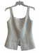 Elie Tahari Size Small White & Gold Polyester Sleeveless Back Zip Spangles Top White & Gold / Small