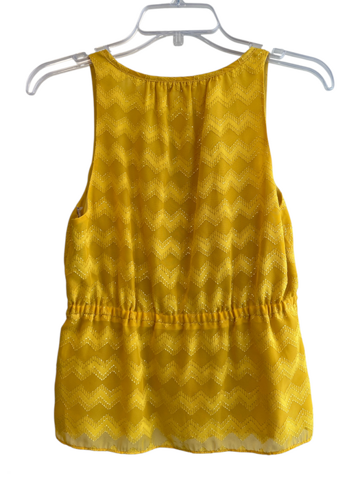Ramy Brook Size XS Saffron Yellow Polyester Lined Sleeveless V Neck Ruffle Top Saffron Yellow / XS